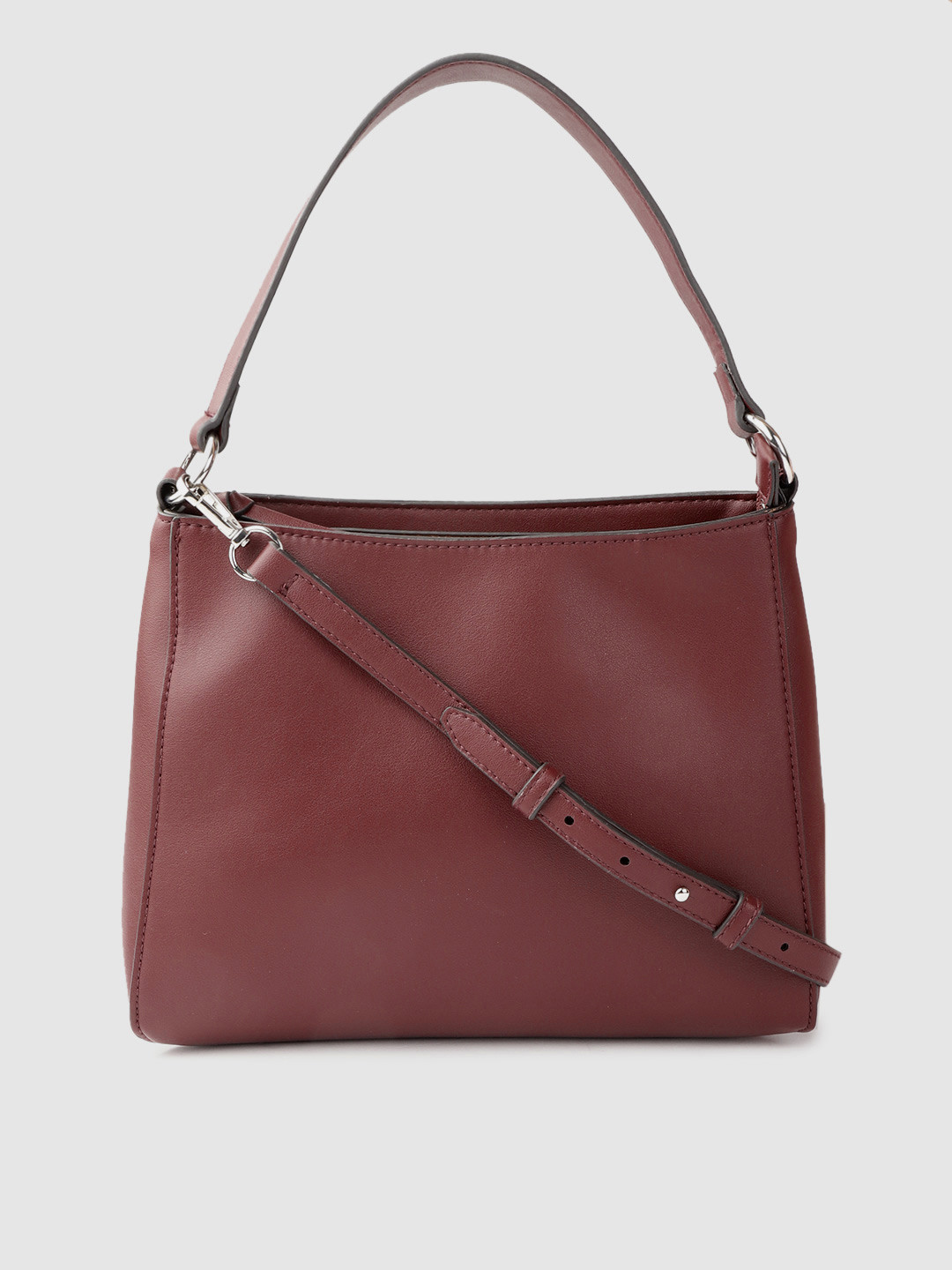 Buy MANGO Burgundy Solid Shoulder Bag Handbags for Women 12524406