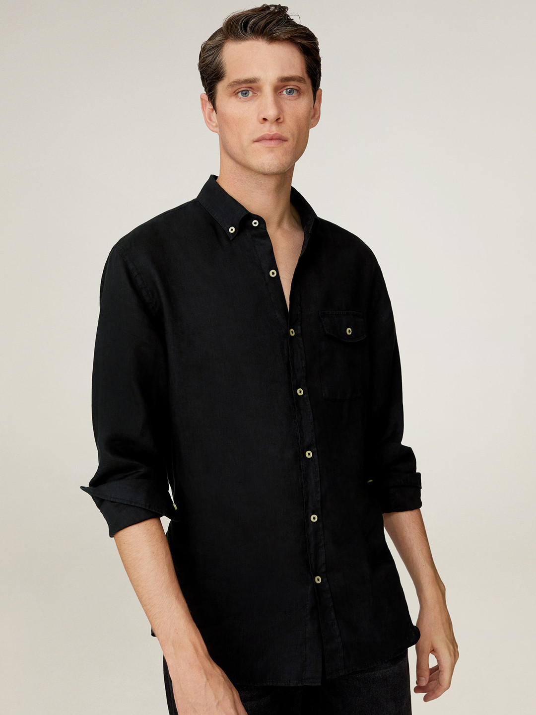 Buy MANGO MAN Black Regular Fit Solid Casual Shirt Shirts for Men 12525000 Myntra