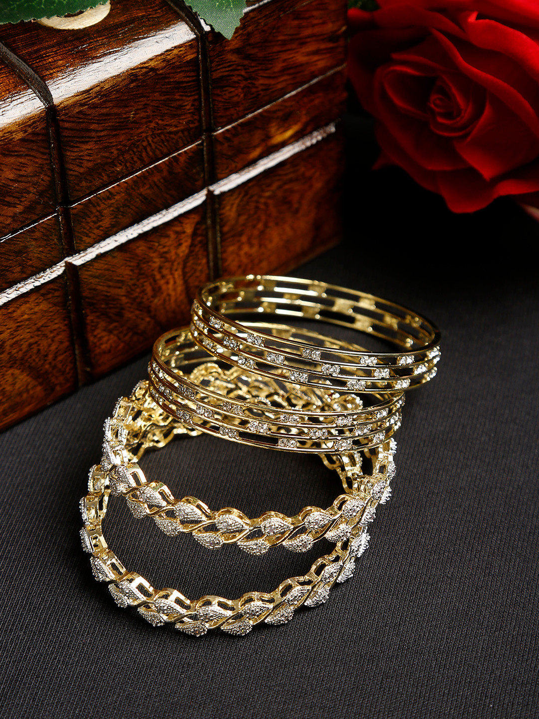 Gold plated silver bangles in grt clearance