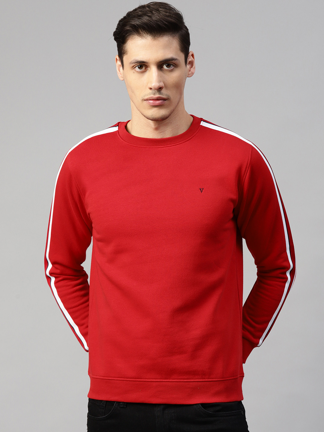 Buy Van Heusen Sport Men Red Solid Sweatshirt - Sweatshirts for Men 12527278 | Myntra