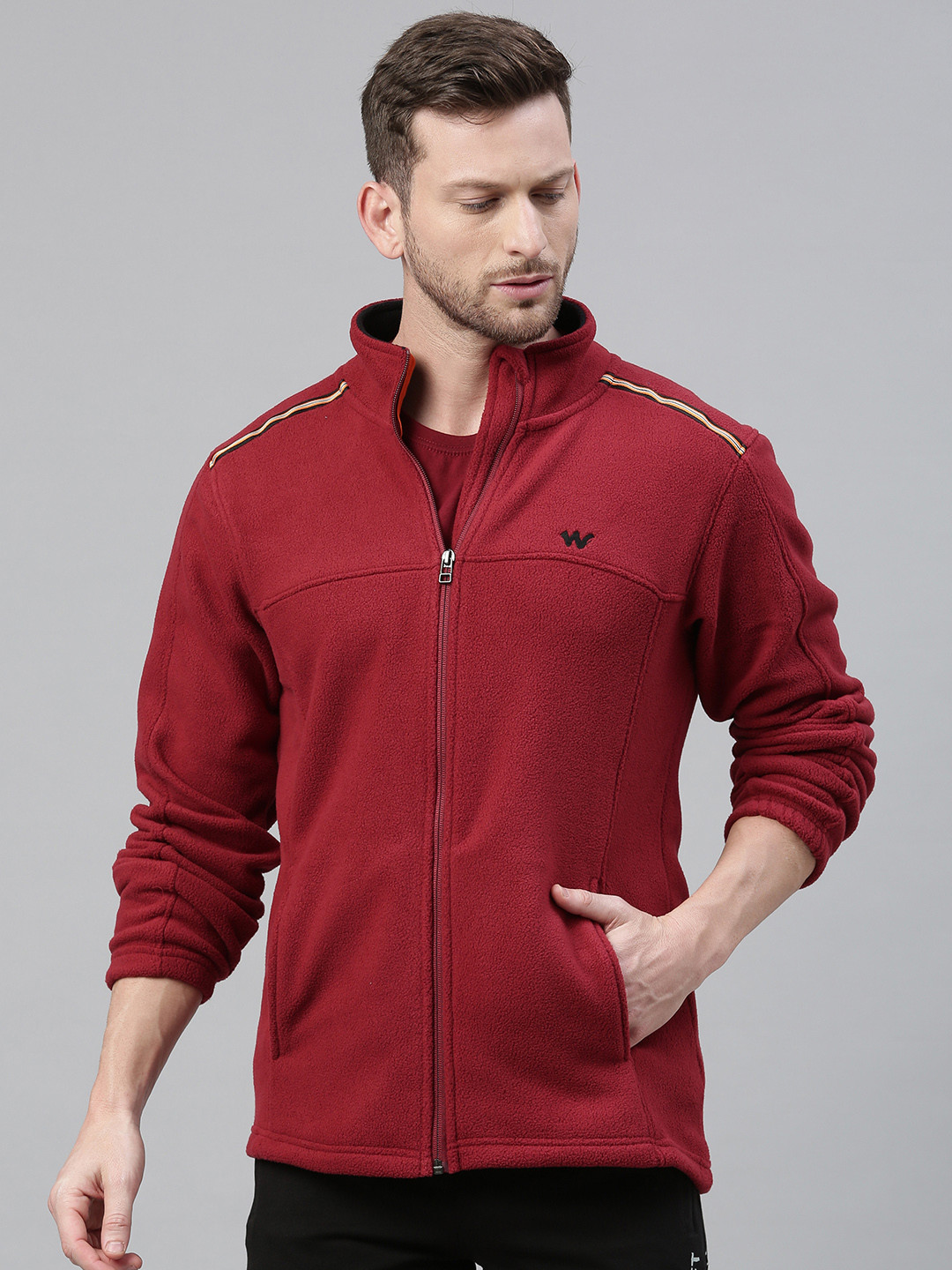 Buy Wildcraft Men Red Solid Windcheater Tailored Jacket Jackets for