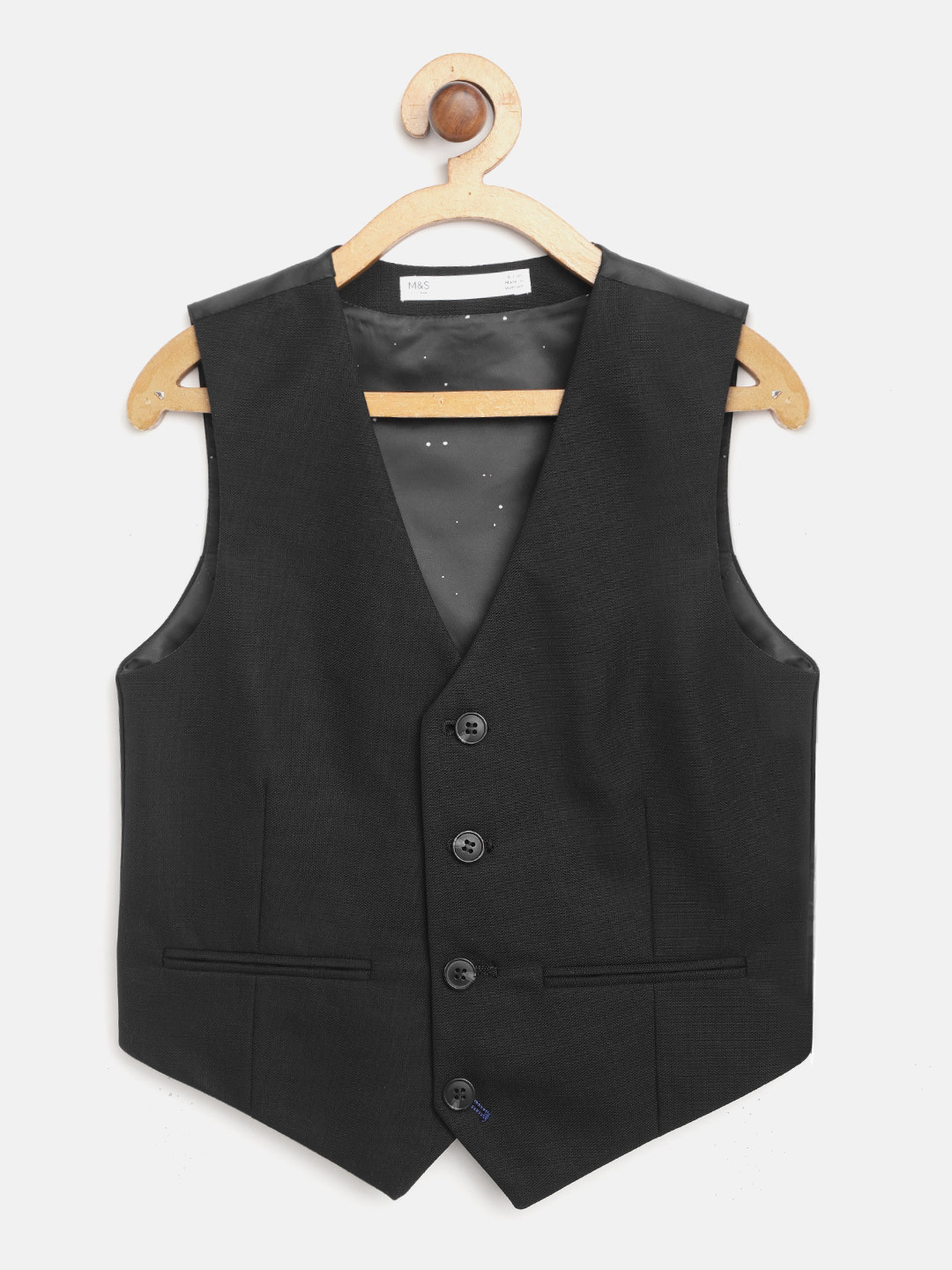 Buy Marks & Spencer Boys Black Solid Waistcoat Waistcoat for Boys