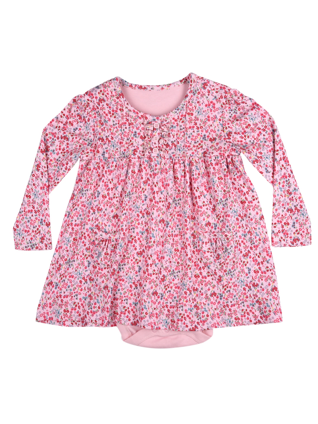Buy Mothercare Girls Pink Floral Print Fit & Flare Romper Dress