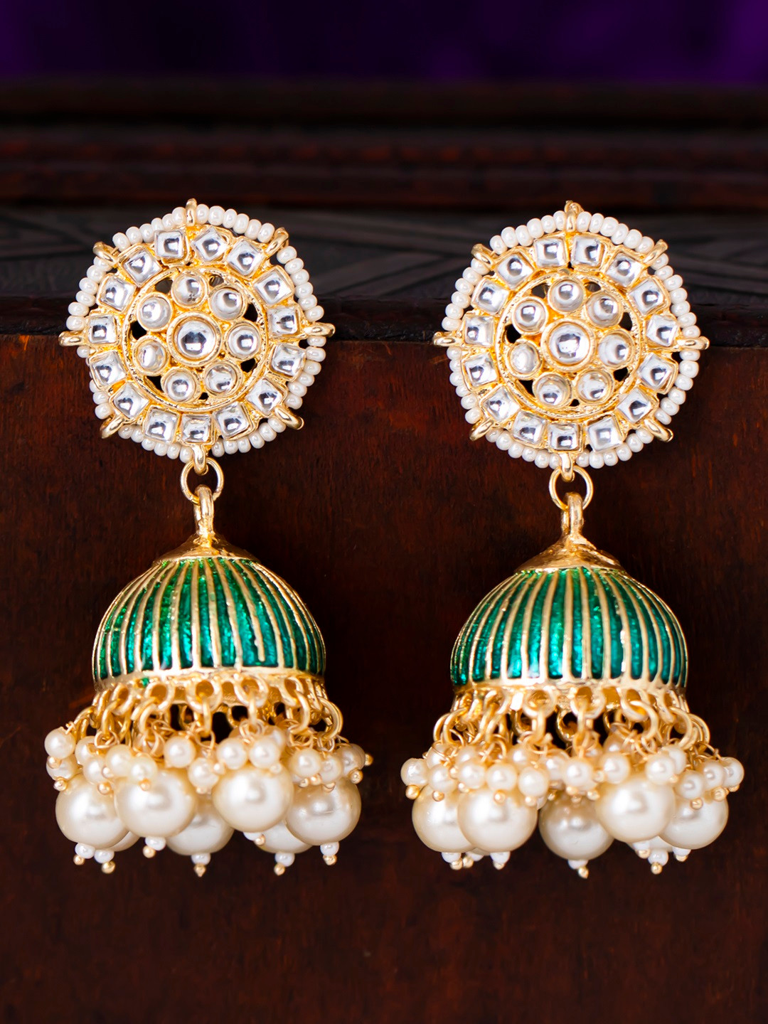 Buy Sukkhi Gold Plated Dome Shaped Jhumkas Earrings for Women