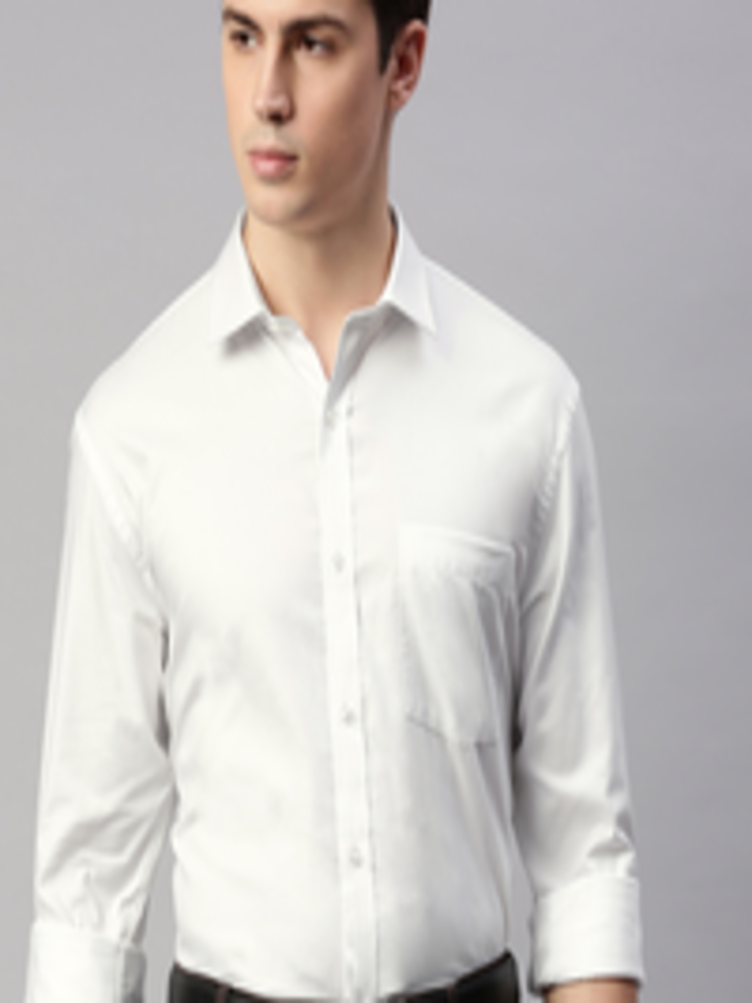 Buy Park Avenue Men White Slim Fit Solid Formal Shirt - Shirts for Men ...
