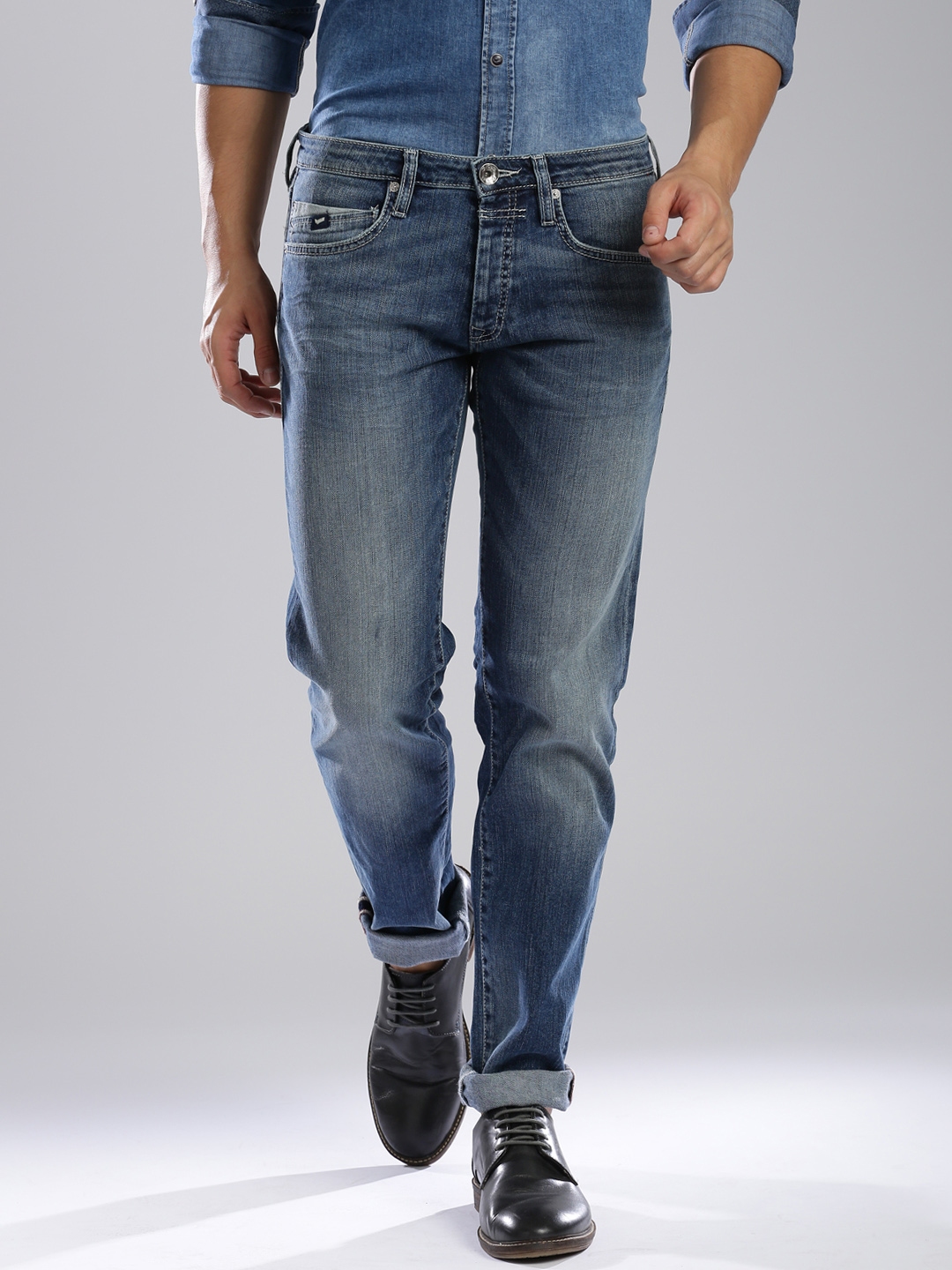 Buy GAS Blue Mitch Straight Fit Jeans - Jeans for Men 1254866 | Myntra