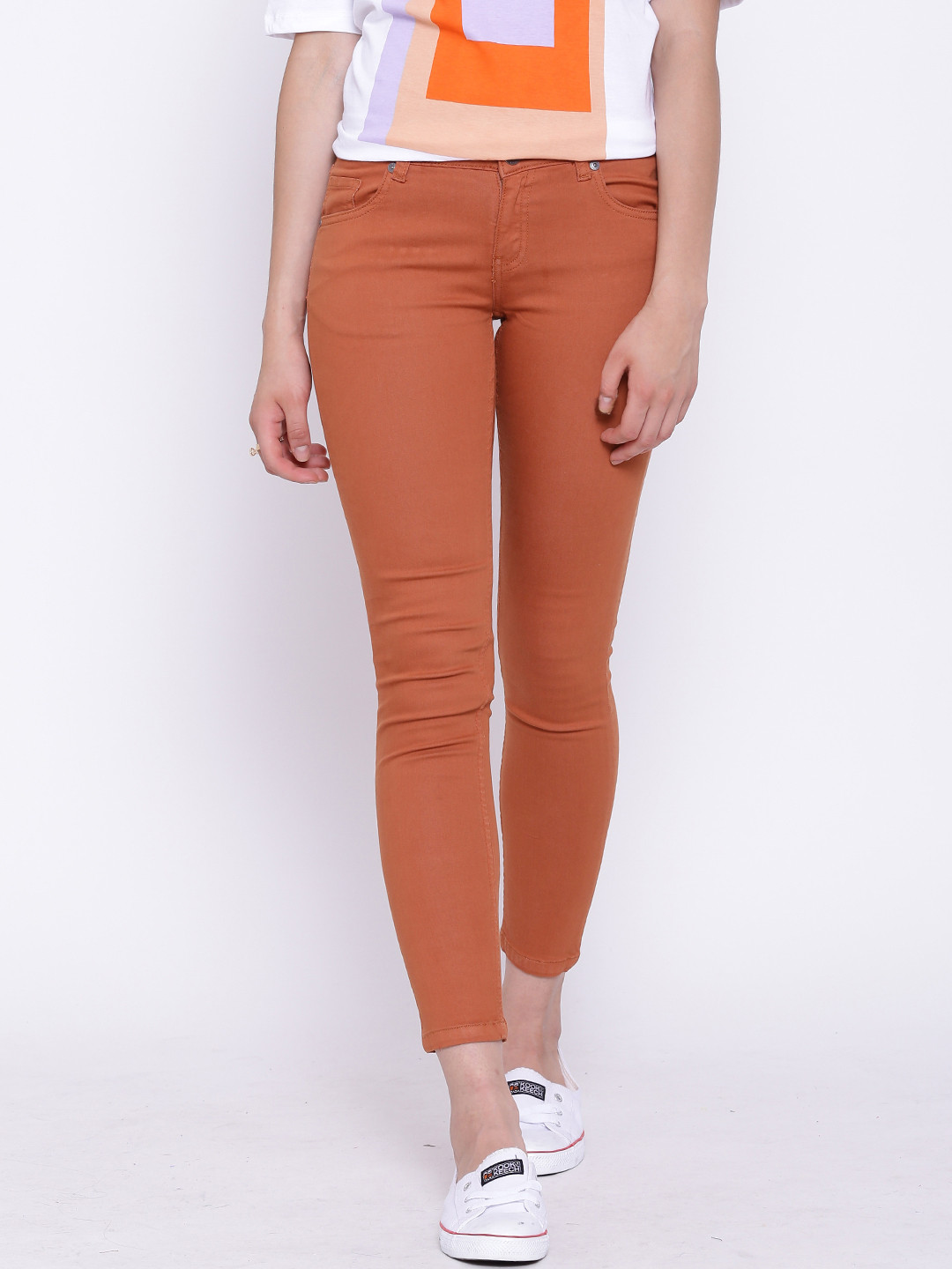 rust orange jeans