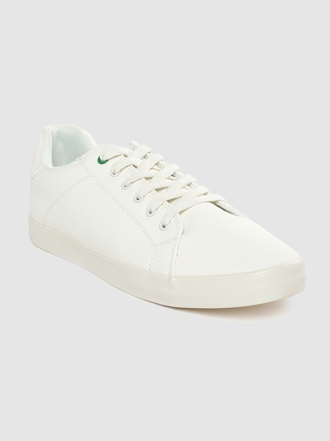 united colors of benetton men white textured sneakers