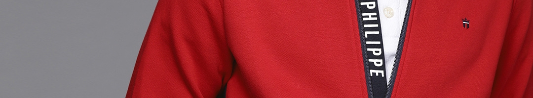 Buy Louis Philippe Sport Men Red Colourblocked Sweatshirt - Sweatshirts ...