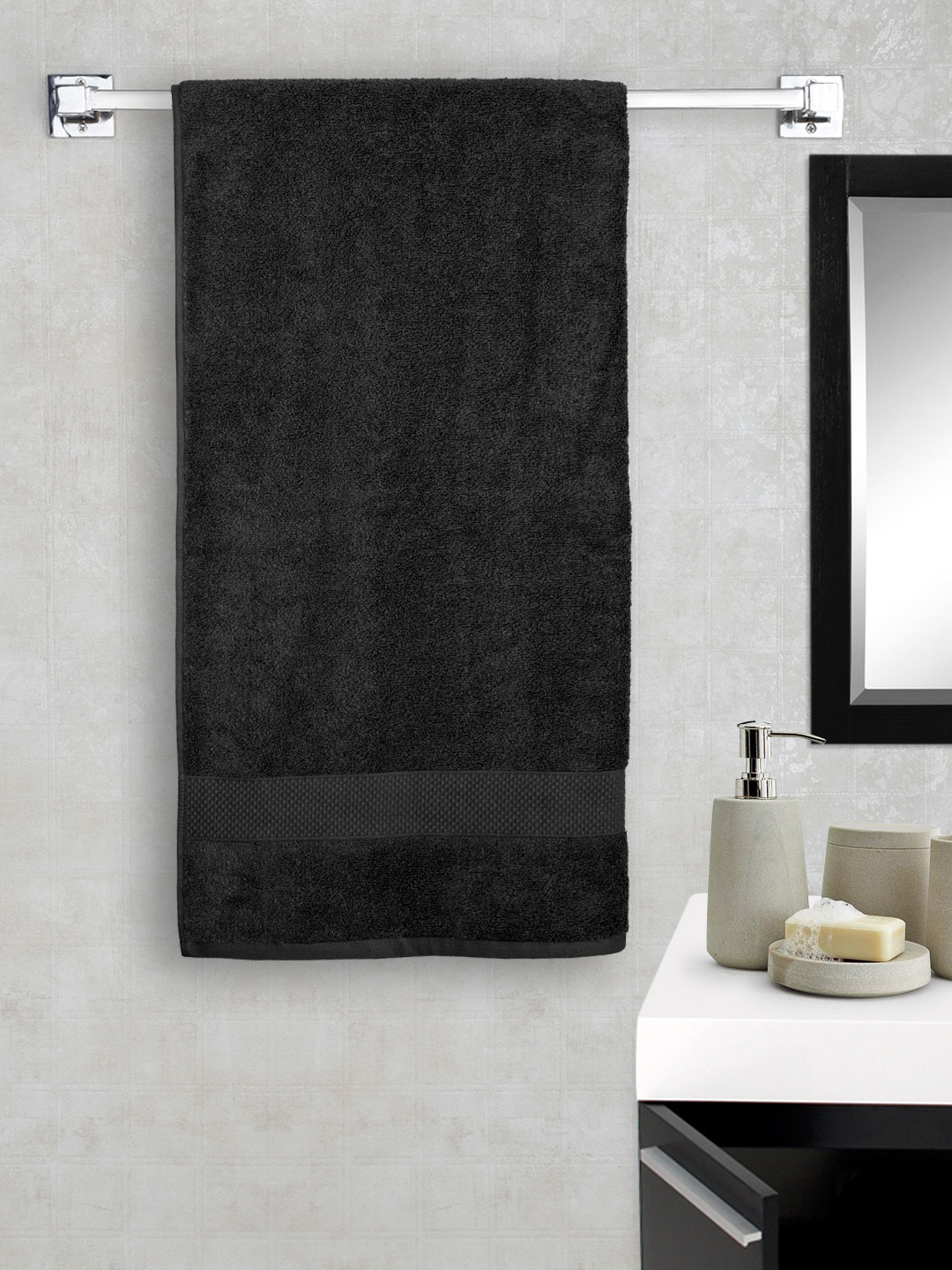 Buy Portico New York Black Micro Cotton Bath Towel Bath Towels for