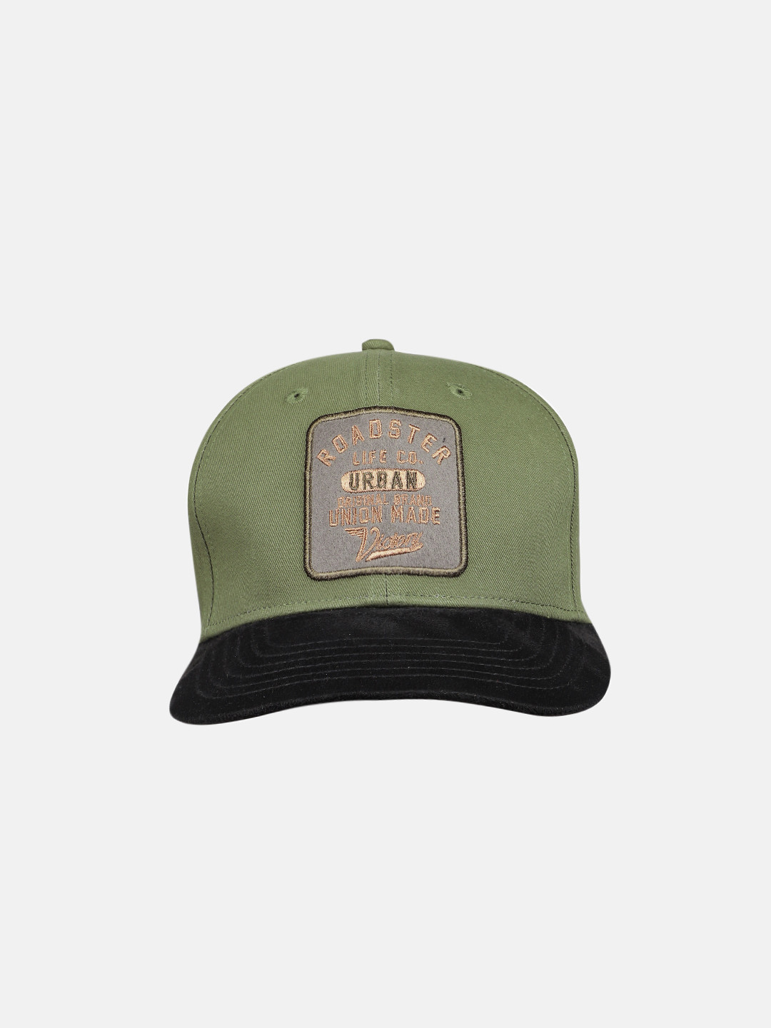Buy Roadster Unisex Olive Green Embroidered Snapback Cap Caps for