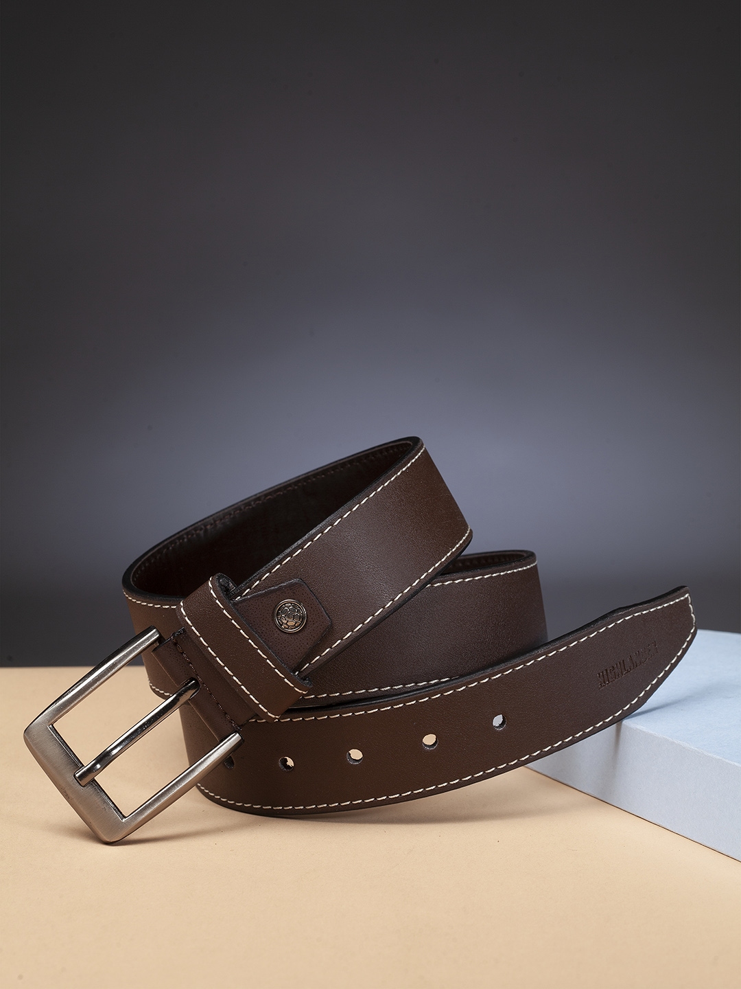 Buy HIGHLANDER Men Brown Solid Belt - Belts for Men 12567998 | Myntra