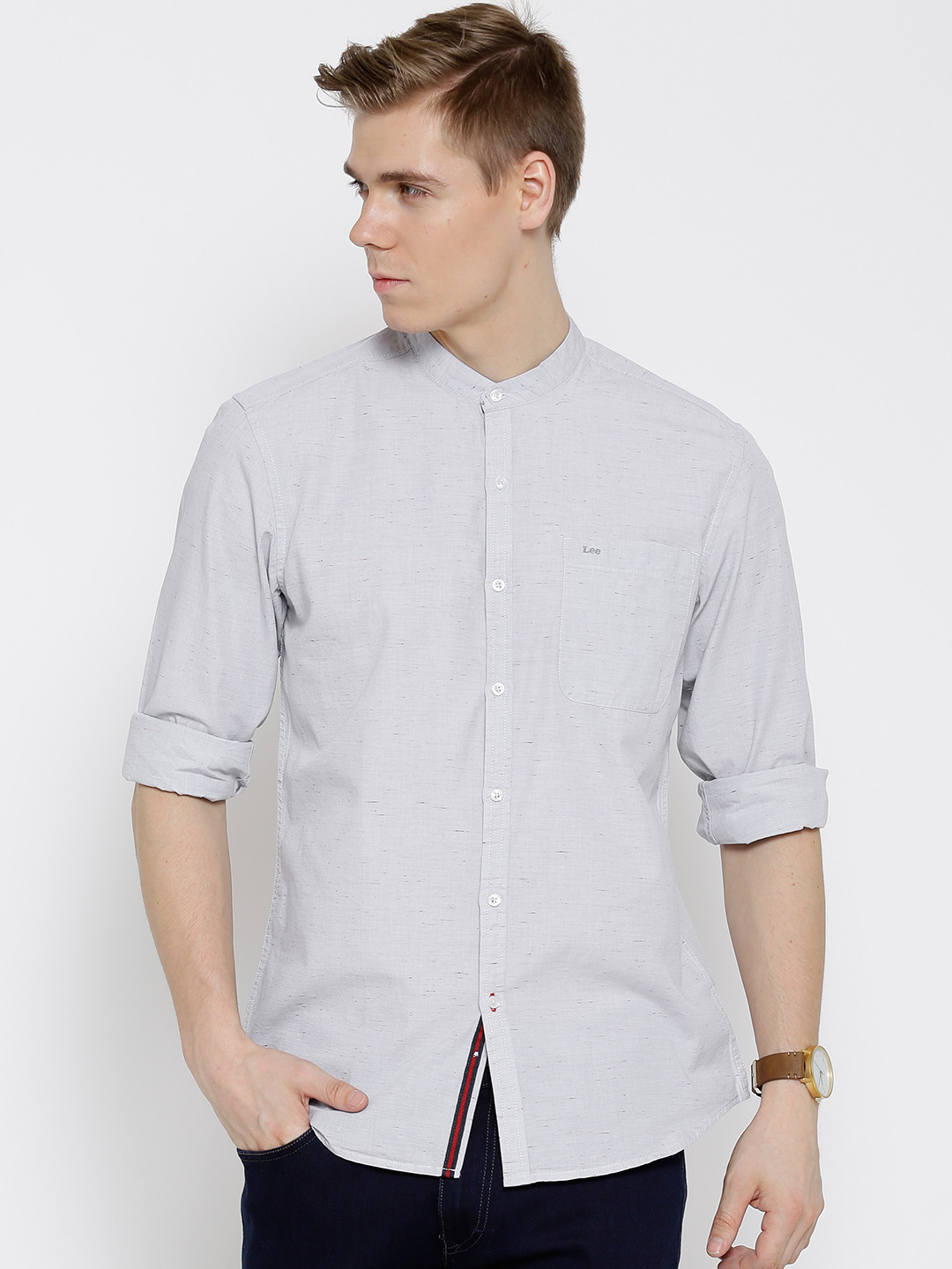 Buy Lee Grey Smart Slim Fit Casual Shirt Shirts for Men 1256878 Myntra