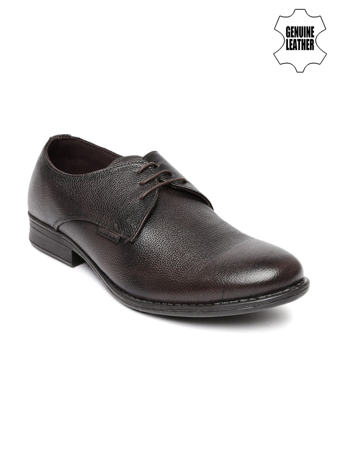 red tape men's dark brown derby shoes