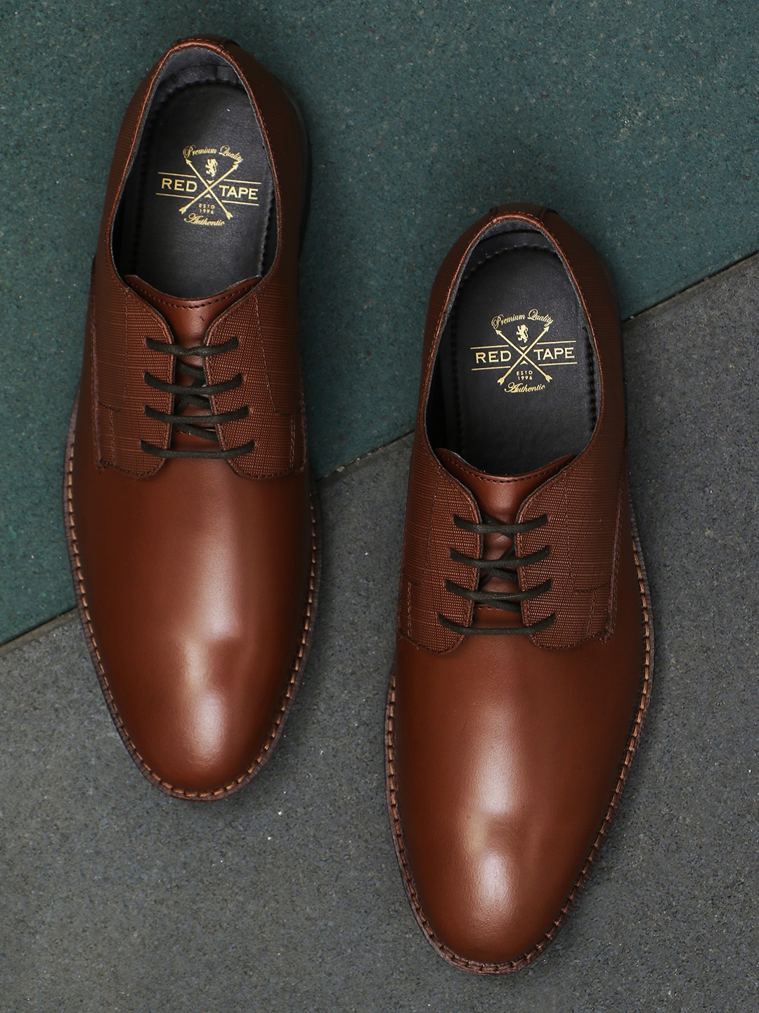 red tape men's derbys leather formal shoes