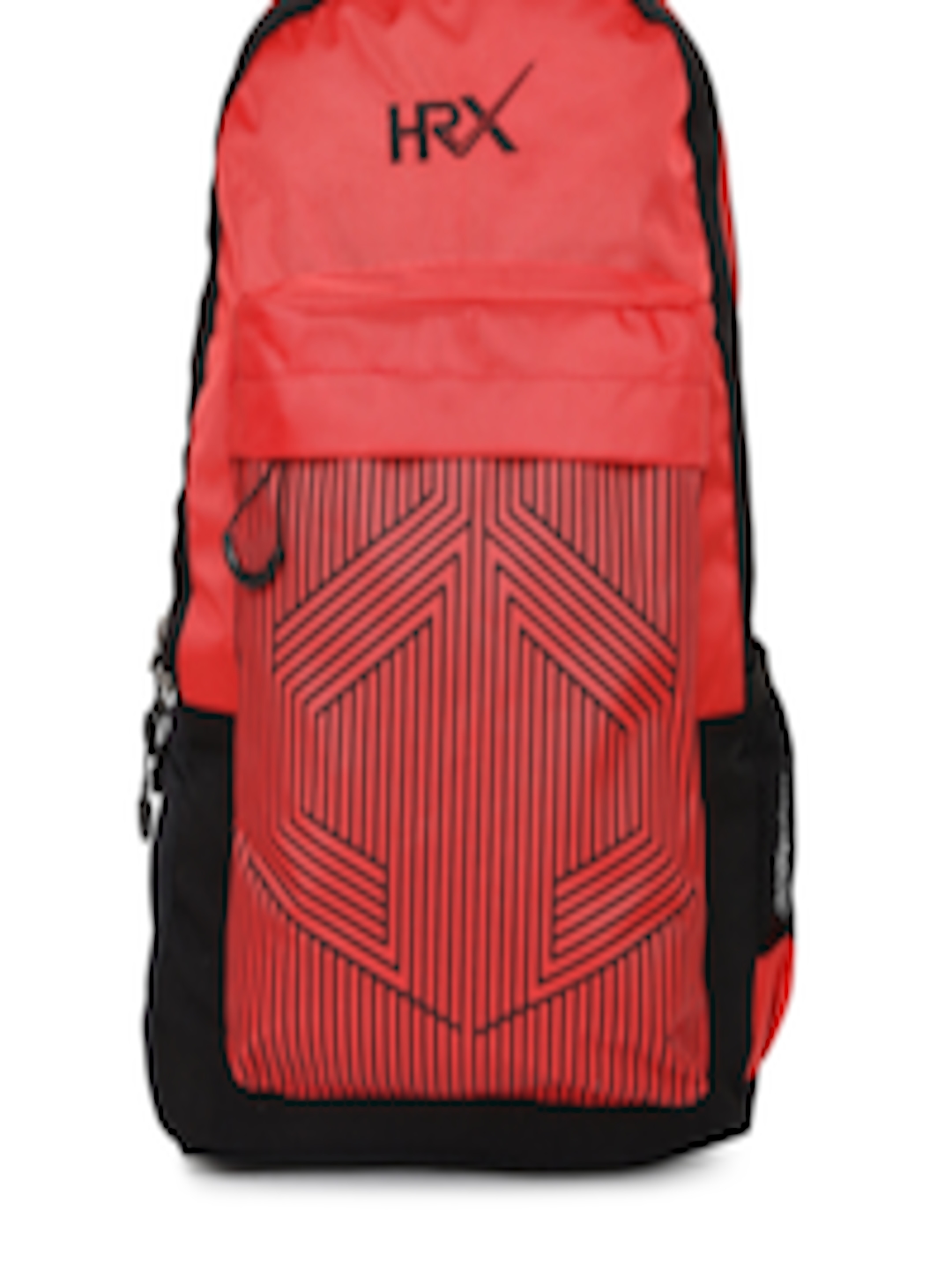 Buy HRX By Hrithik Roshan Unisex Black & Red Printed Backpack ...