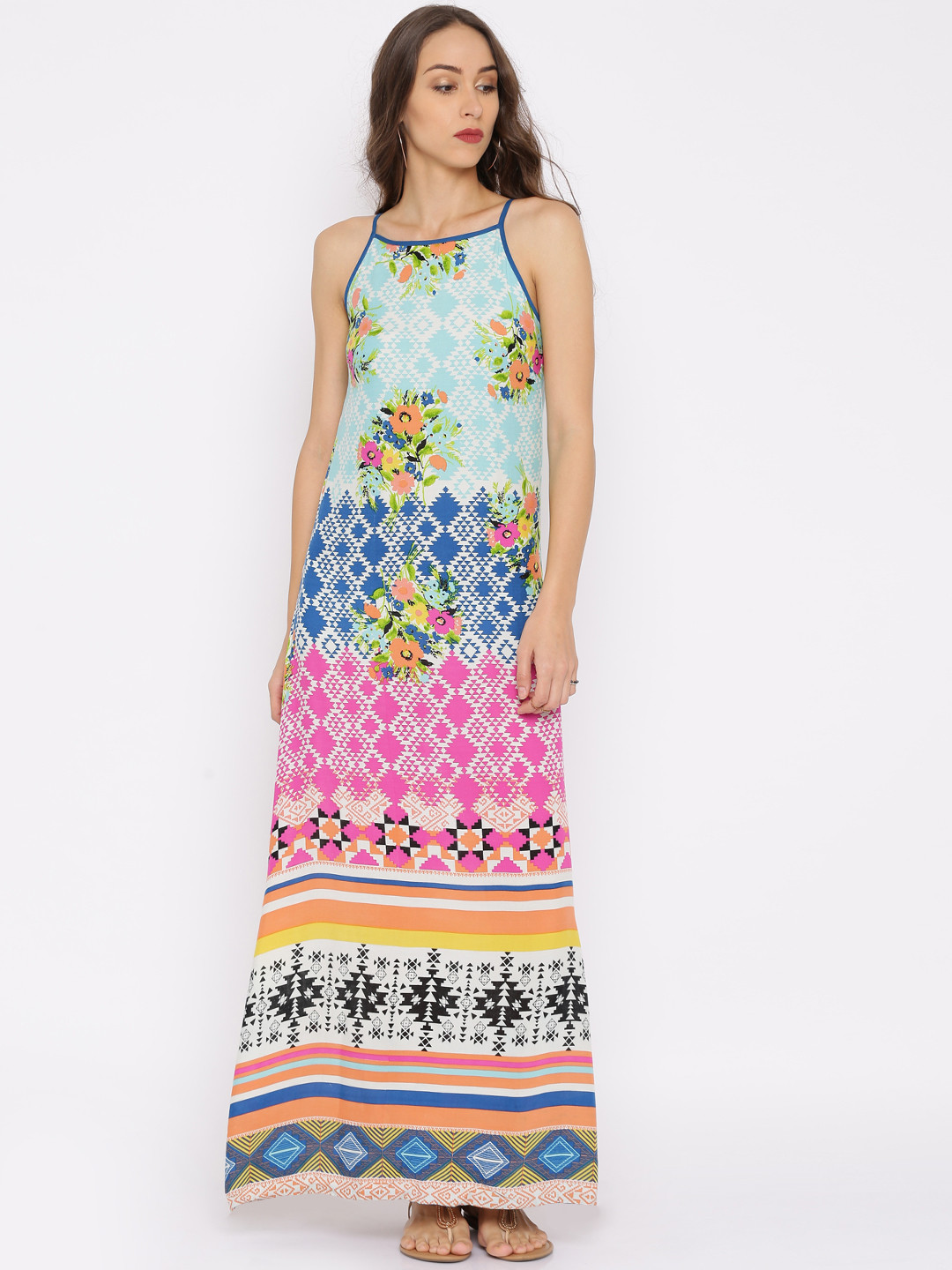 Buy BIBA Multicoloured Printed Maxi Dress Dresses for Women 1259834