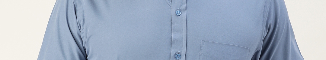 Buy English Navy Men Blue Slim Fit Solid Easy Iron Formal Shirt ...