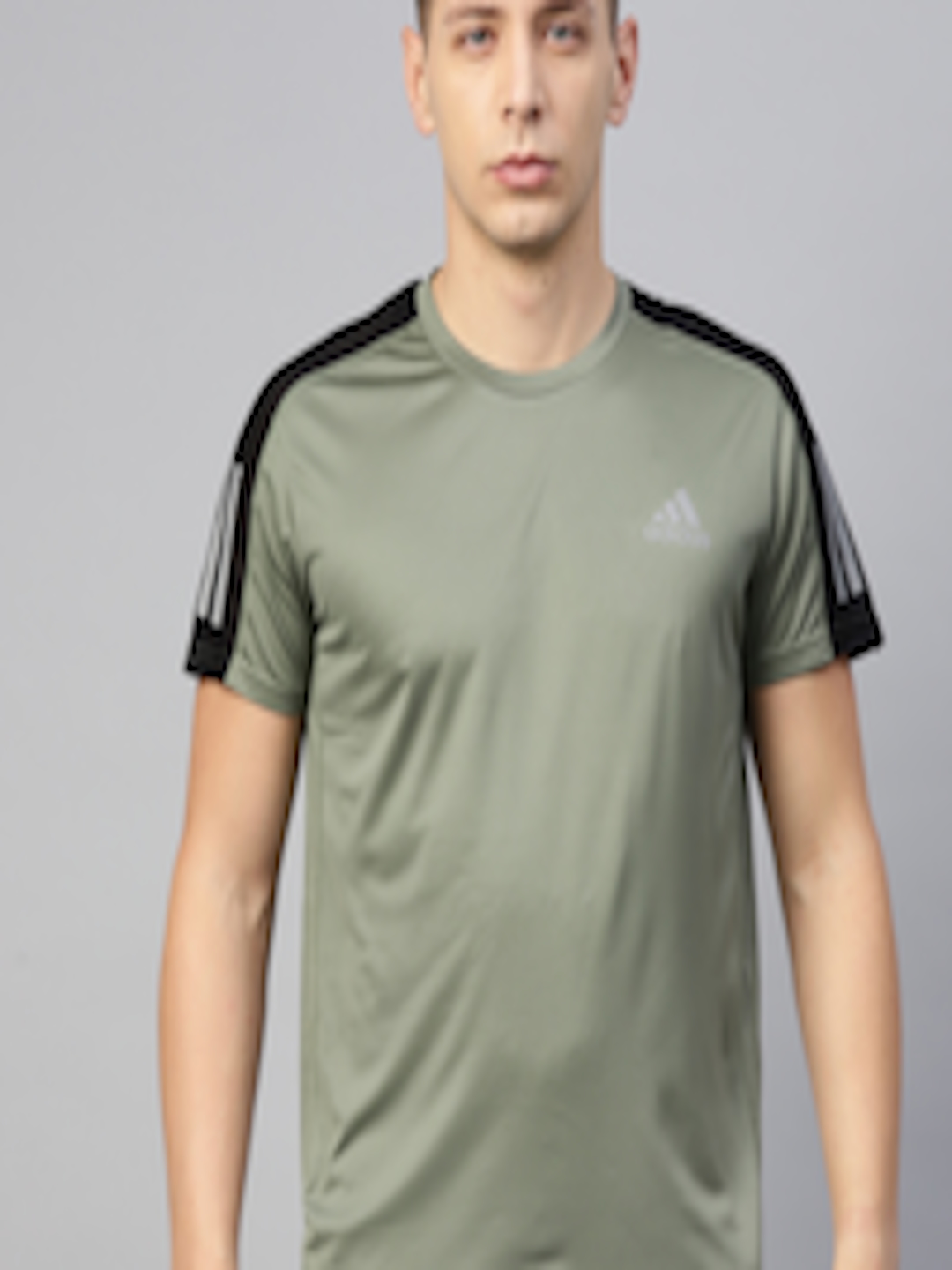 Buy ADIDAS Men Olive Green Solid Own The Run T Shirt - Tshirts for Men ...