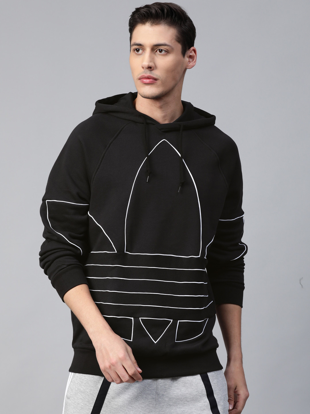 adidas big trefoil outline hoodie