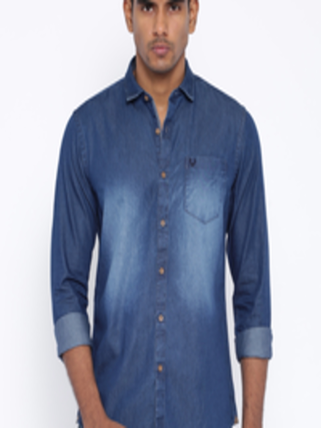 Buy Allen Solly Sport Blue Custom Fit Denim Casual Shirt - Shirts for ...