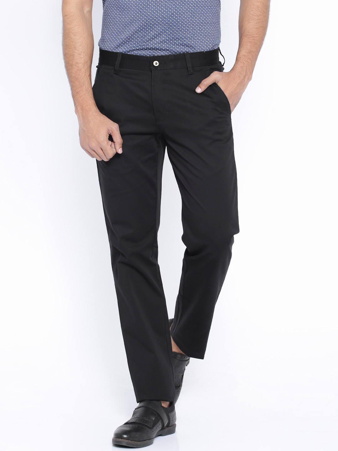 Buy Park Avenue Black Tapered Fit Trousers Trousers for Men 1263329