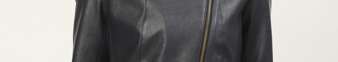 Buy Leather Retail Women Blue Solid Lightweight Biker Jacket - Jackets ...