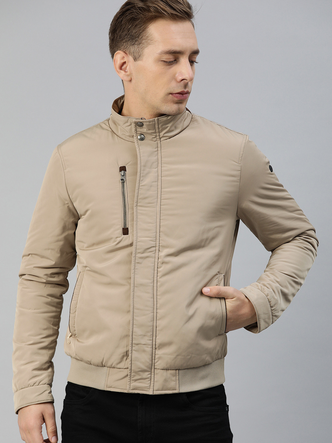 Buy U.S. Polo Assn. Men Beige Solid A20 Padded Jacket Jackets for Men