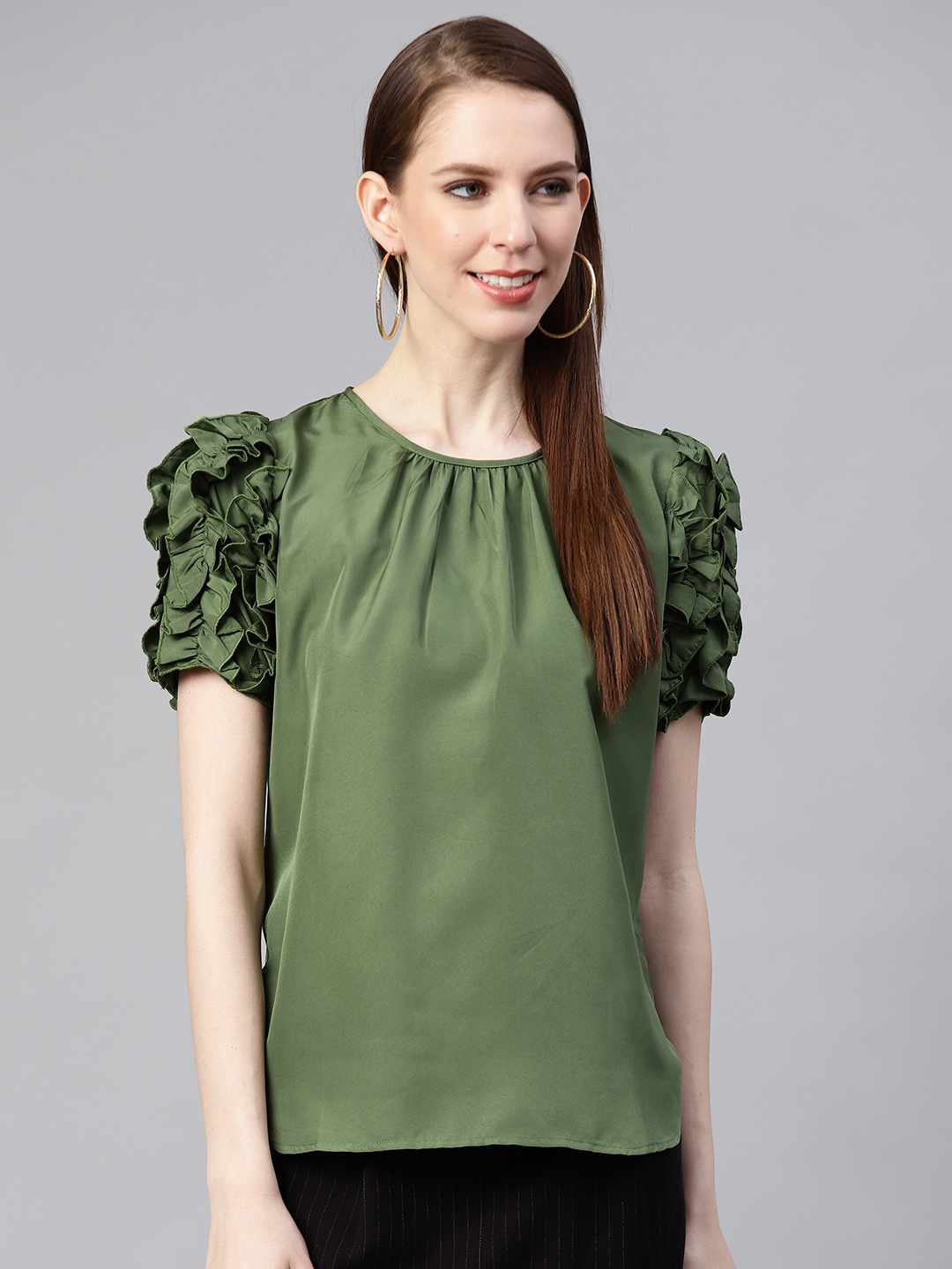 olive green tops womens