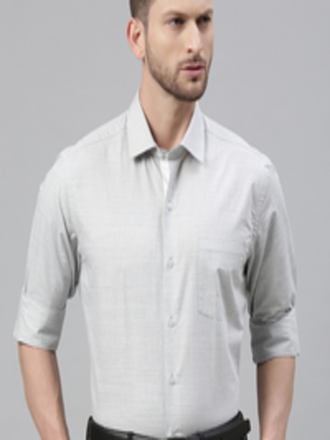 Buy Arrow New York Men Grey Slim Fit Solid Formal Shirt - Shirts for ...