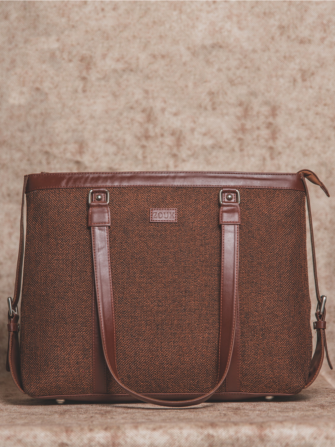 Buy ZOUK Brown Solid Vegan Leather 15.6 Inch Sustainable Laptop Bag