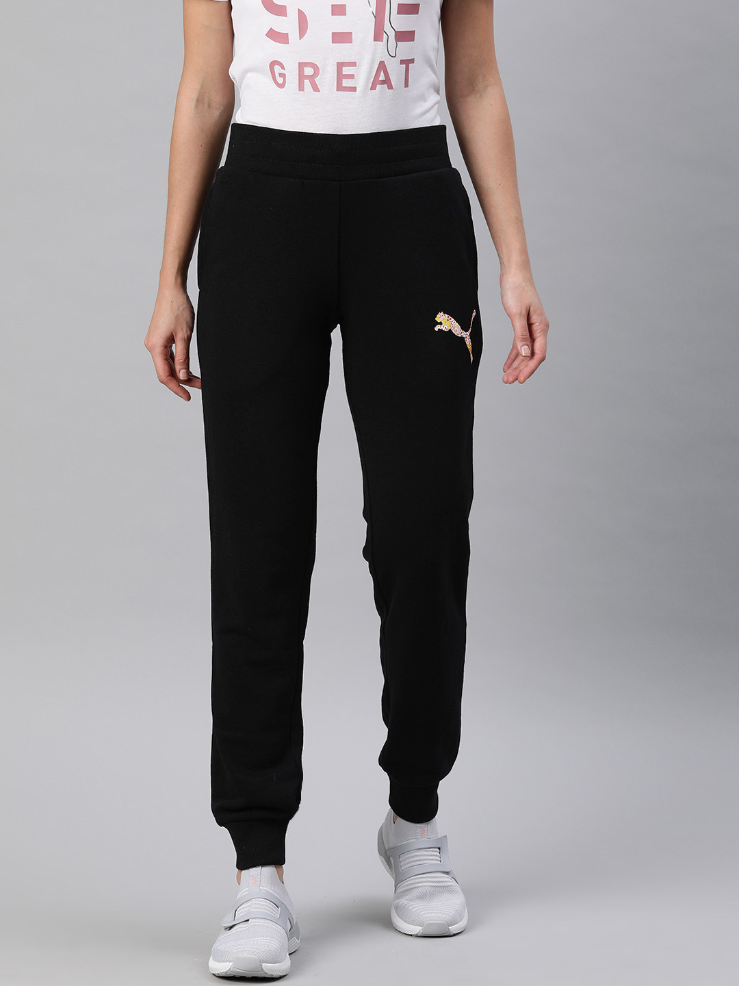 Buy Puma Women Black Solid CL 2 Sweat Joggers Track Pants for Women