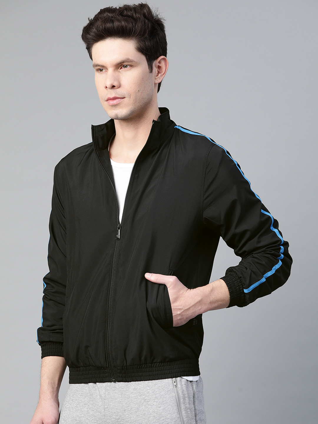 Buy Marks & Spencer Men Black Open Front Jacket Jackets for Men