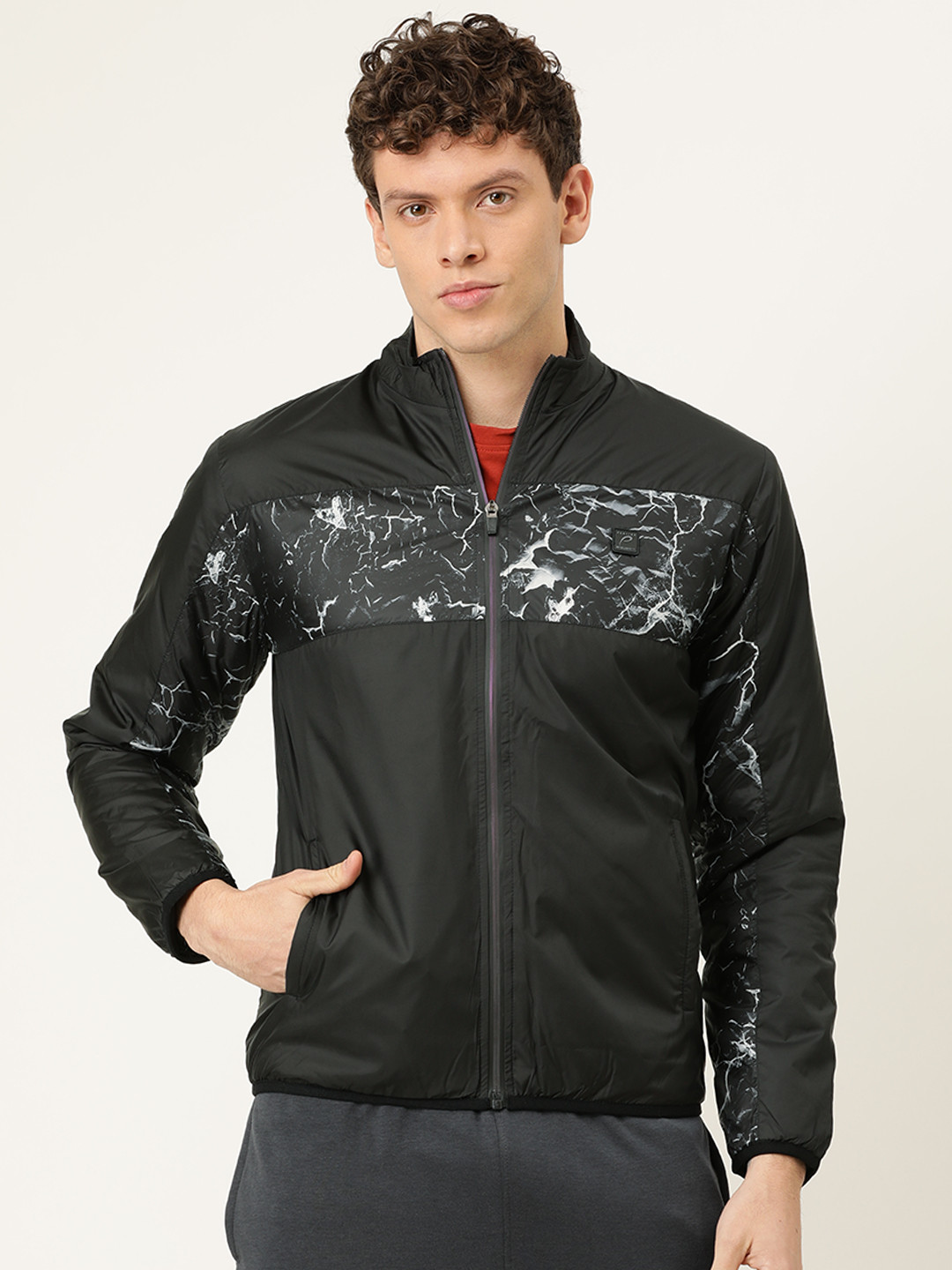 Buy Proline Active Men Black Printed Padded Jacket Jackets for Men