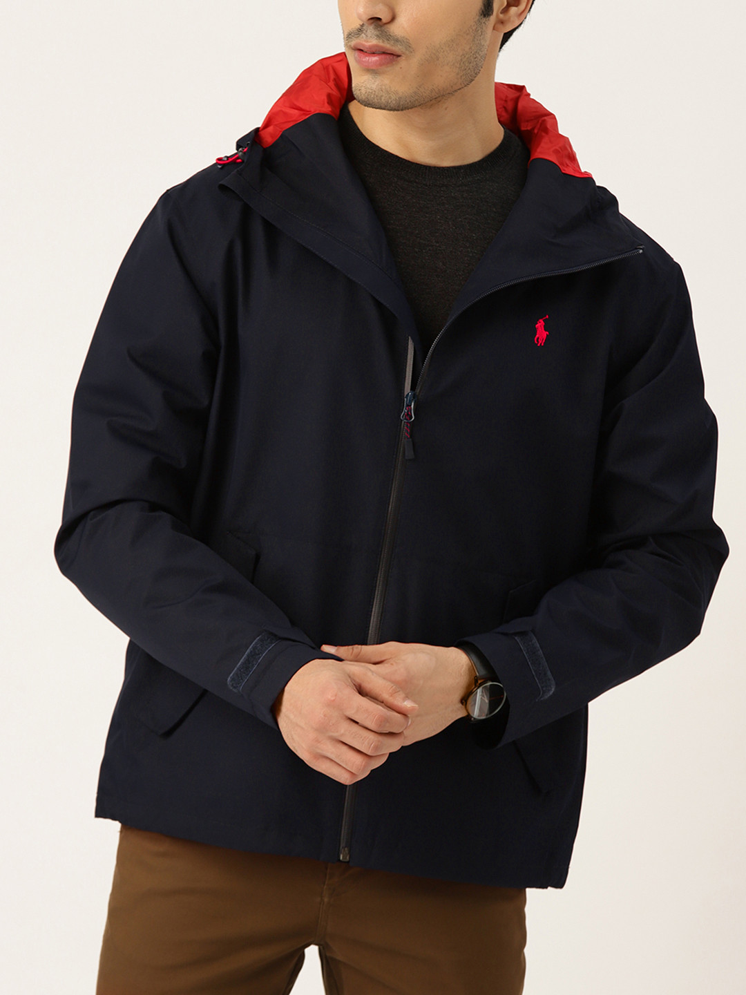 Buy Polo Ralph Lauren Men Navy Blue Solid Hooded Padded Jacket