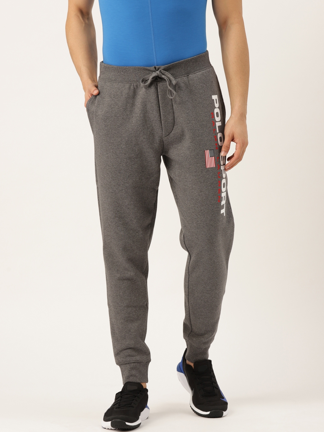 Buy Polo Ralph Lauren Men Grey Solid Joggers - Track Pants for Men ...
