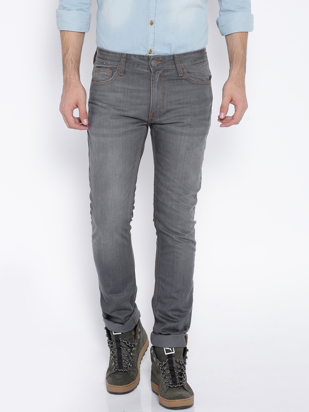 Buy Highlander Grey Slim Fit Jeans - Jeans for Men 1265376 | Myntra
