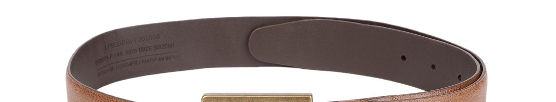 Buy Louis Philippe Men Tan Brown Solid Leather Belt - Belts for Men ...