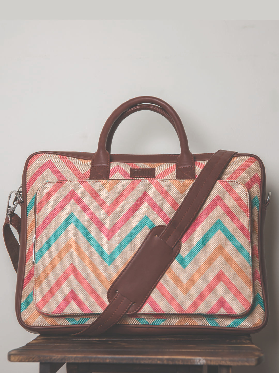 Buy ZOUK Unisex Multicoloured Printed Vegan Leather 16 Inch Sustainable