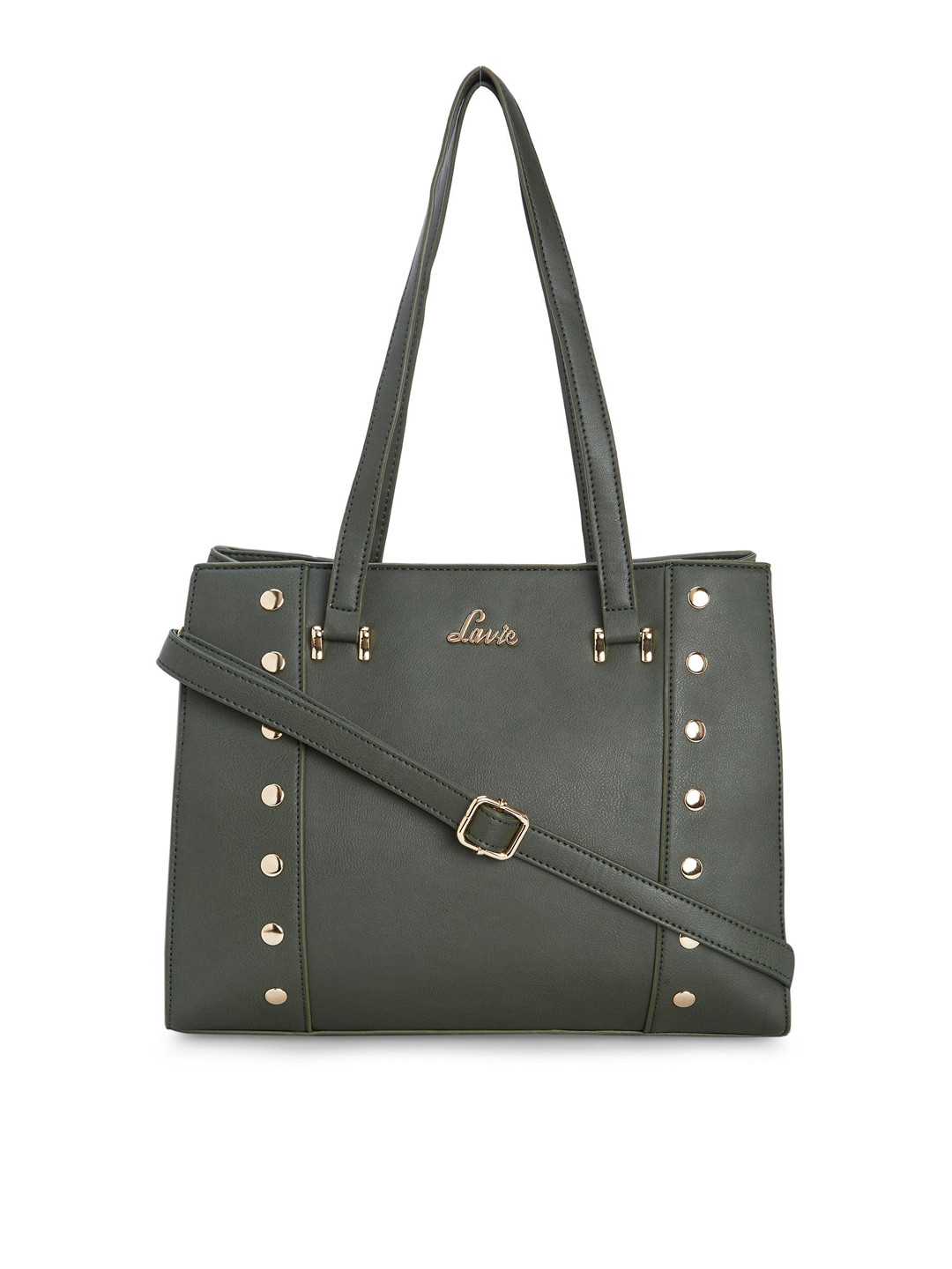 Buy Lavie Olive Green Solid Shoulder Bag Handbags for Women 12666018