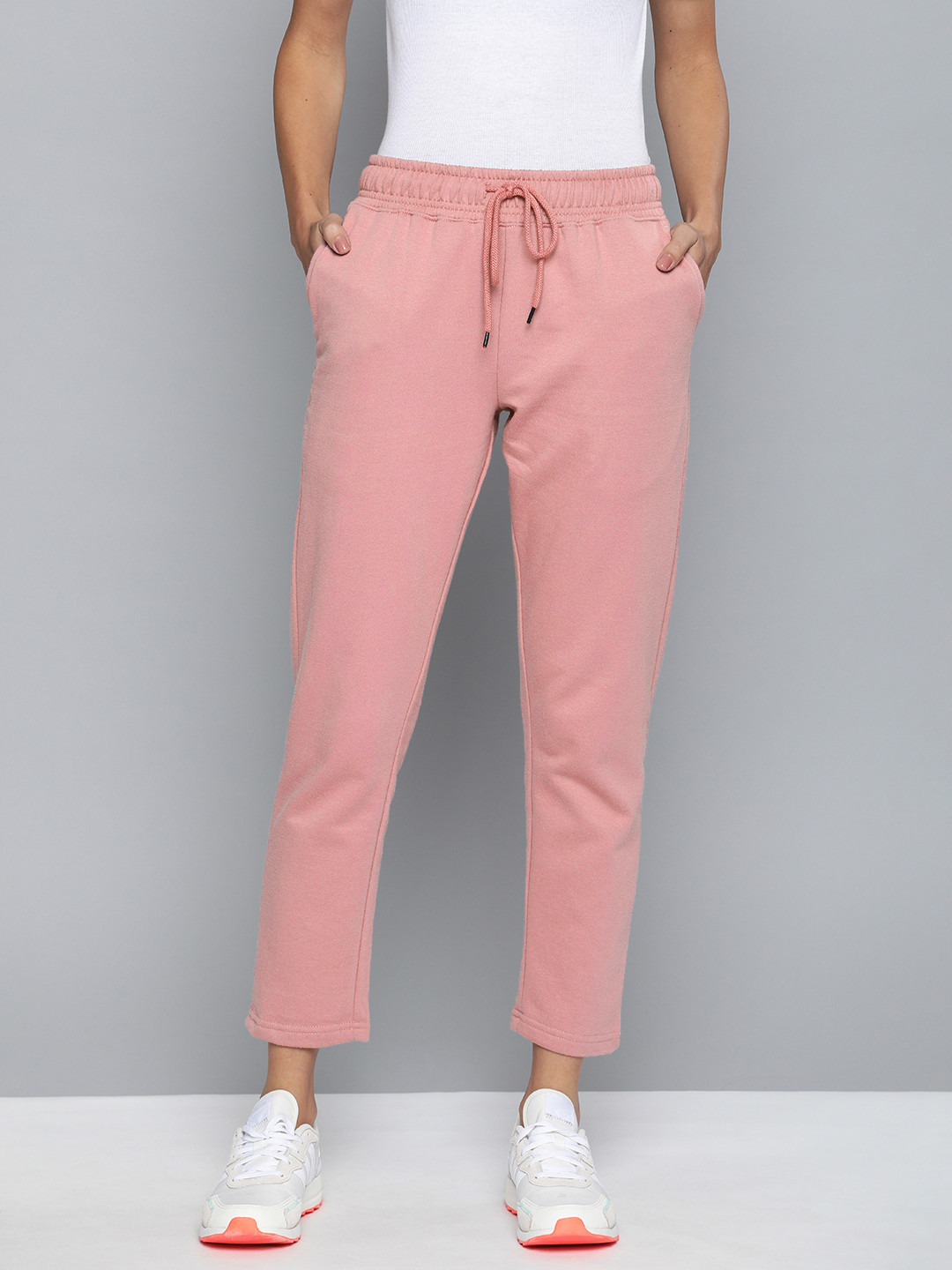 Buy Harvard Women Rose Solid Straight Fit Cropped Track Pants Track