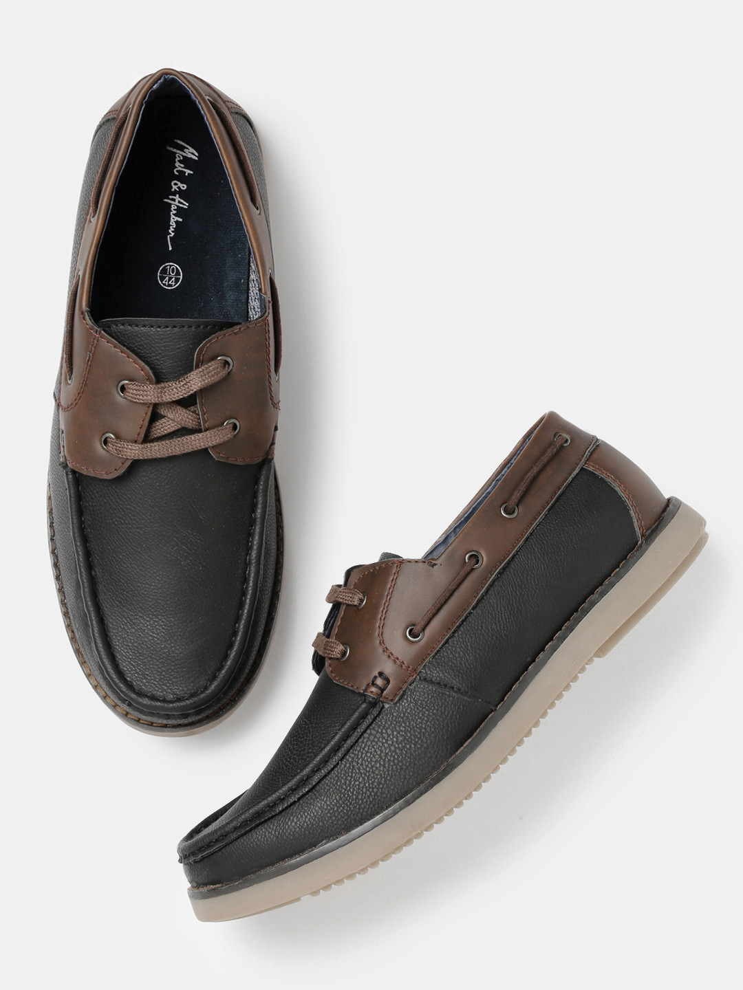 Buy Mast & Harbour Men Black & Brown Boat Shoes Casual Shoes for Men