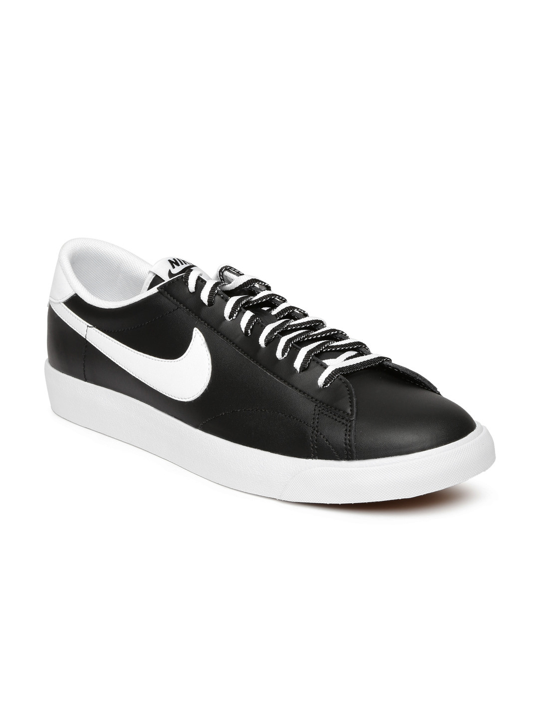 nike black leather tennis shoes