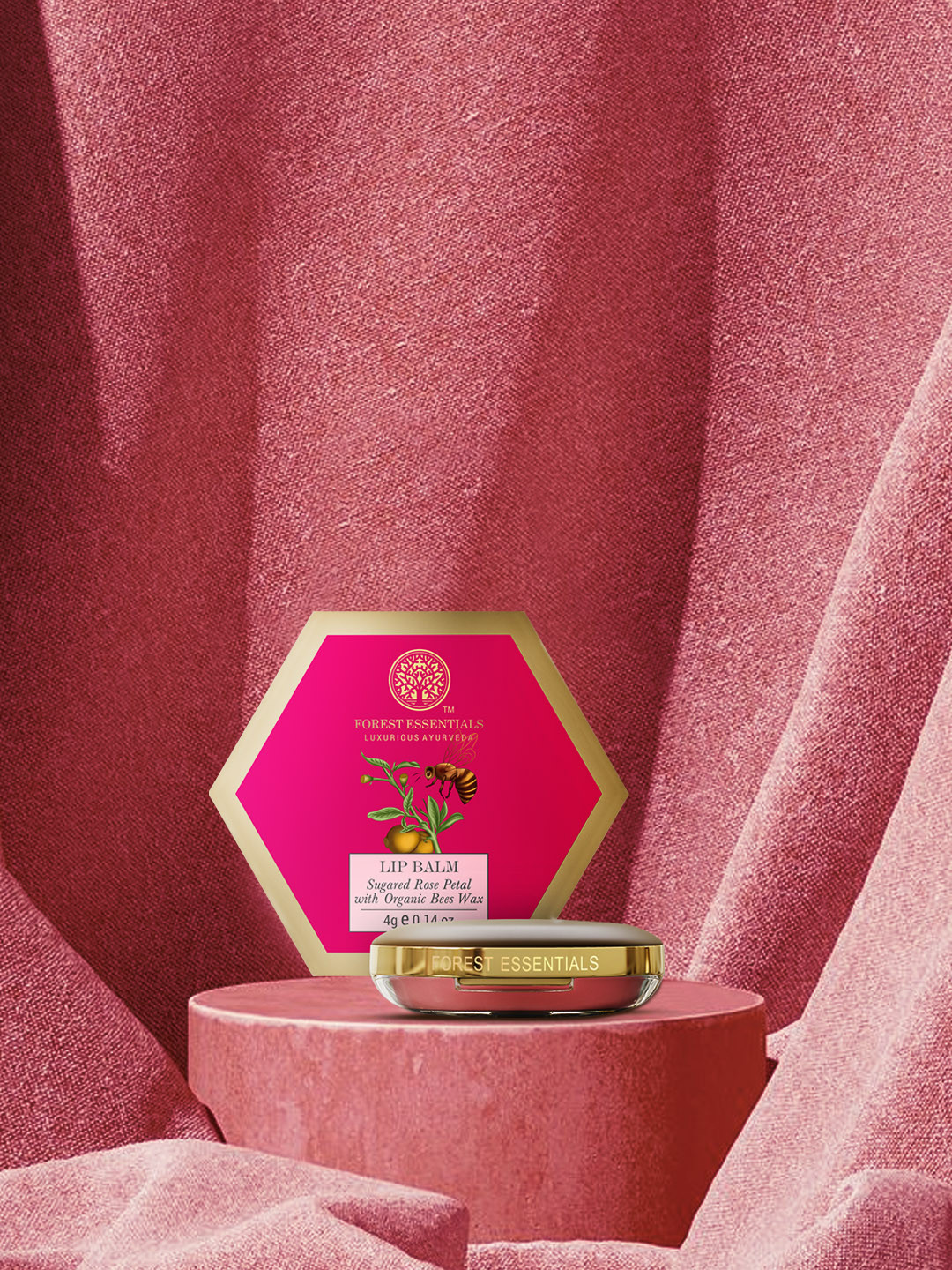 Buy Forest Essentials Luscious Lip Balm Sugared Rose Petal 4g Lip