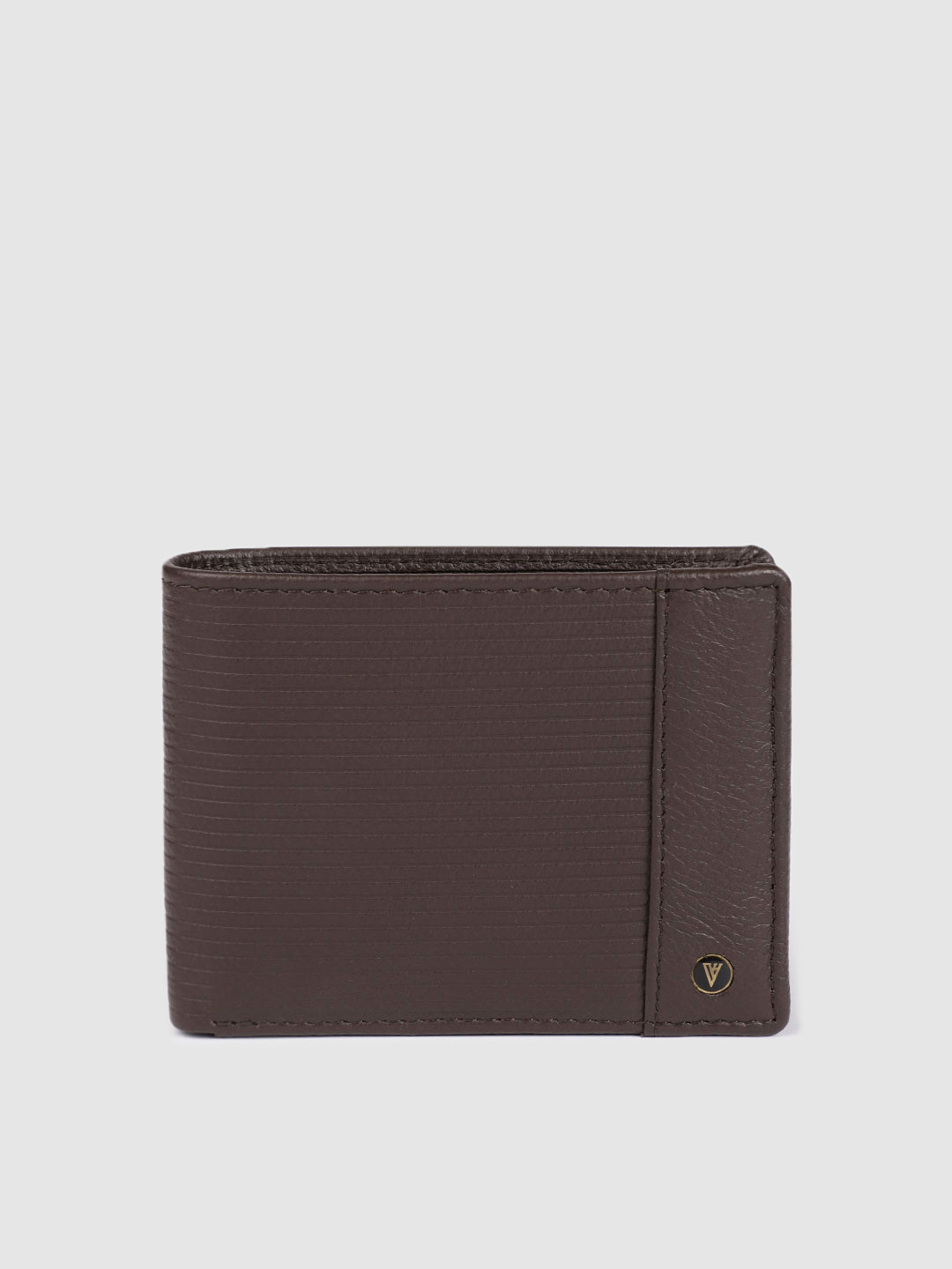 Buy Van Heusen Men Brown Textured Two Fold Leather Wallet Wallets for