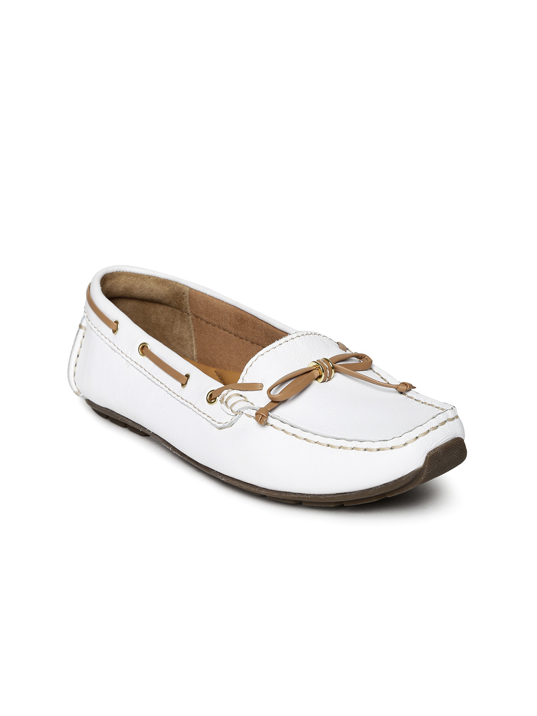 Buy Clarks Women White Leather Boat Shoes Casual Shoes for Women