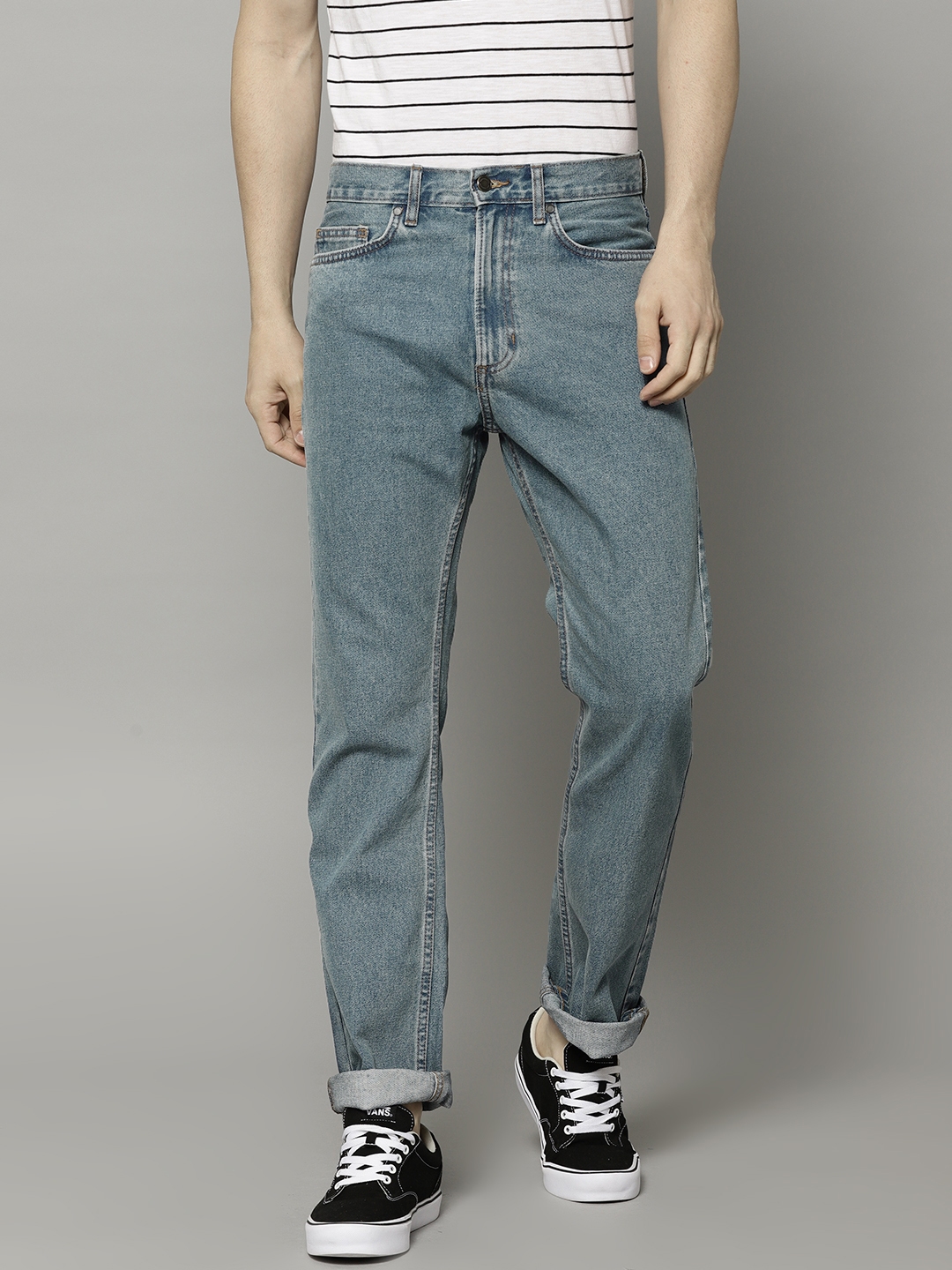 Buy Marks & Spencer Blue Regular Fit Washed Jeans - Jeans for Men ...