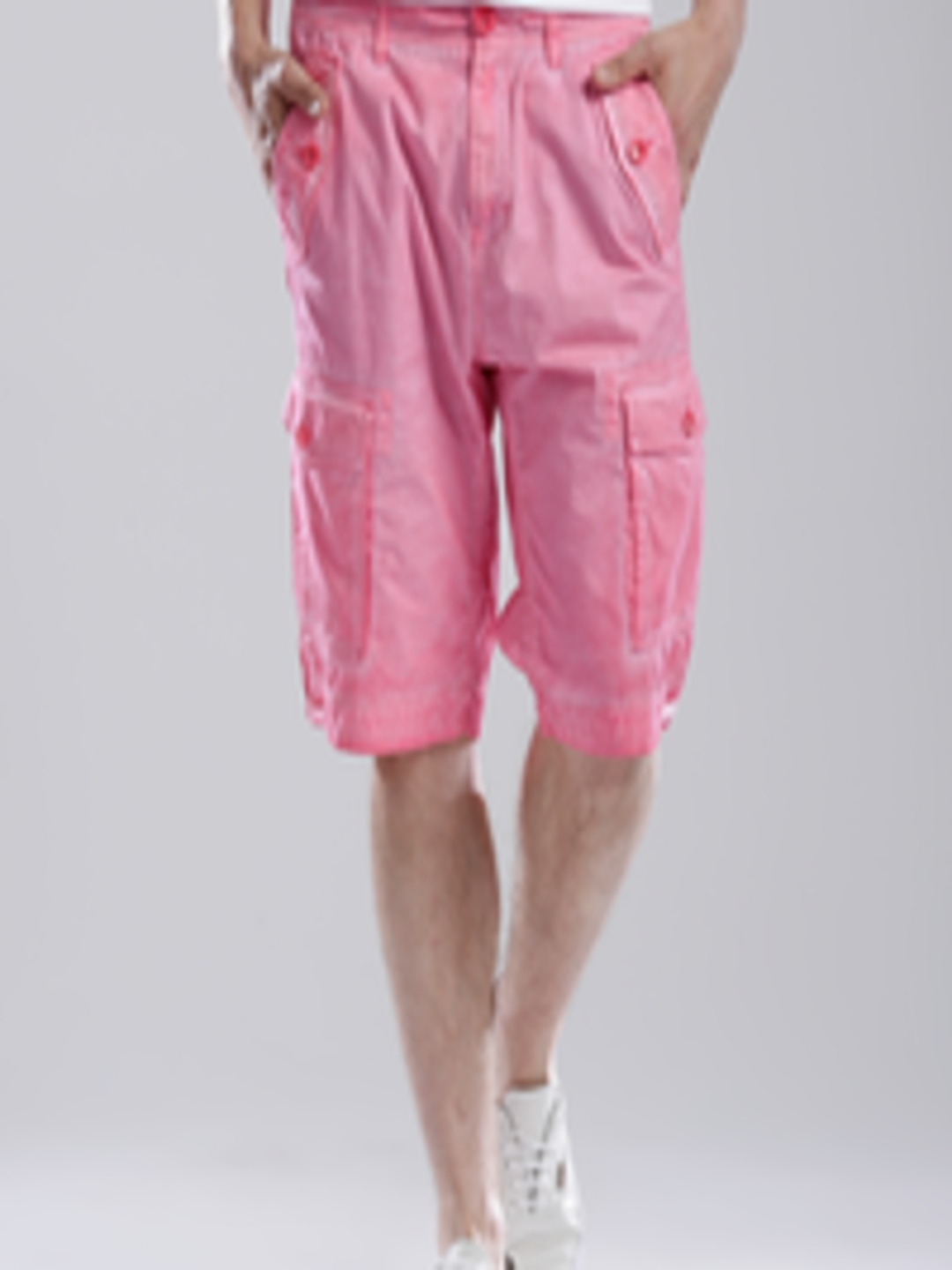 Buy GUESS Pink Washed Cargo Shorts - Shorts for Men 1268928 | Myntra