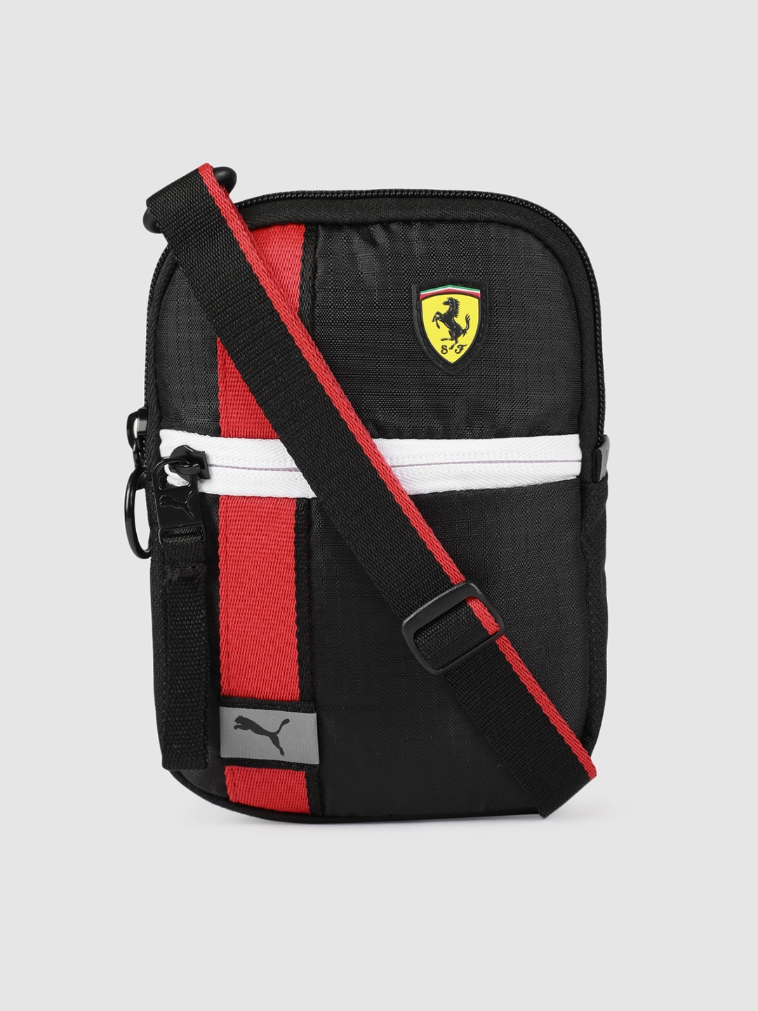 Buy Puma Black & Red Striped Sling Ferrari Race Mini Messenger Bag ...