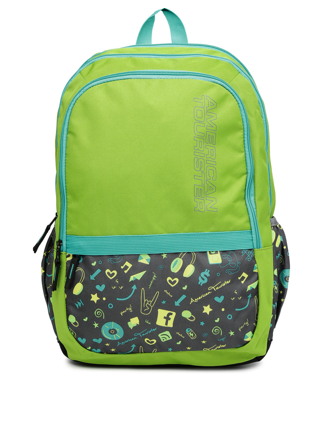 Buy AMERICAN TOURISTER Unisex Green & Grey Printed Backpack Backpacks